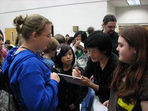 Jennifer Koh with students