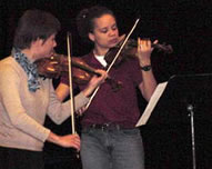 Jennifer Koh with a Masterclass student